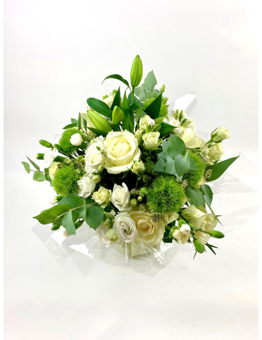 Bouquet roses et astrantias